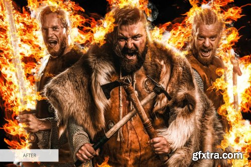 CreativeMarket - Fire Photoshop Action 4870210