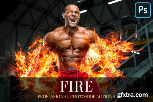 CreativeMarket - Fire Photoshop Action 4870210