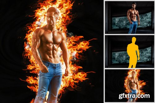 CreativeMarket - Fire Photoshop Action 4870210