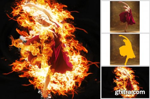 CreativeMarket - Fire Photoshop Action 4870210