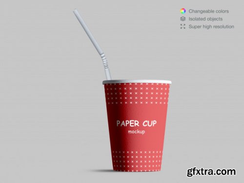 Realistic paper cups mockup