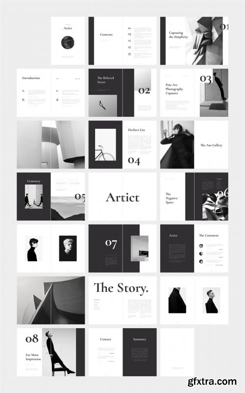 CreativeMarket - ARTICT BW Photography Portfolio 3450573