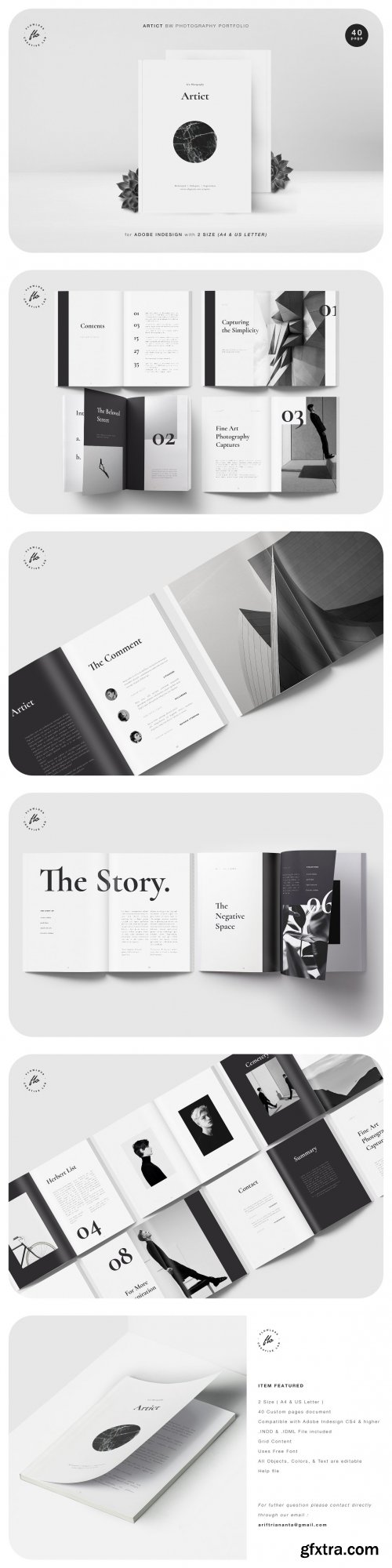 CreativeMarket - ARTICT BW Photography Portfolio 3450573