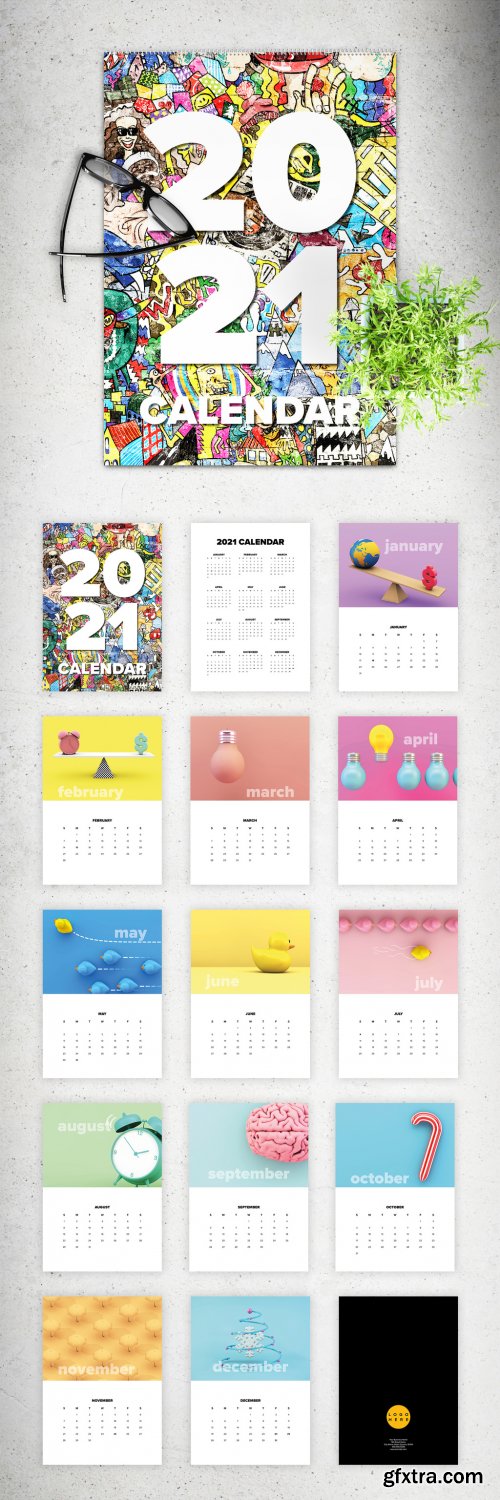 2021 Wall Calendar Layout 350983538