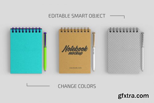 CreativeMarket - Spiral Notebook Mockup Set 4951573