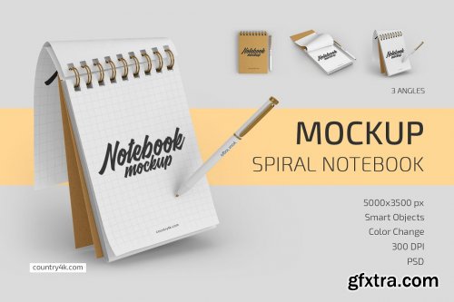 CreativeMarket - Spiral Notebook Mockup Set 4951573