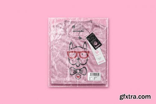 Packaged T-Shirt Branding Scene Mockup