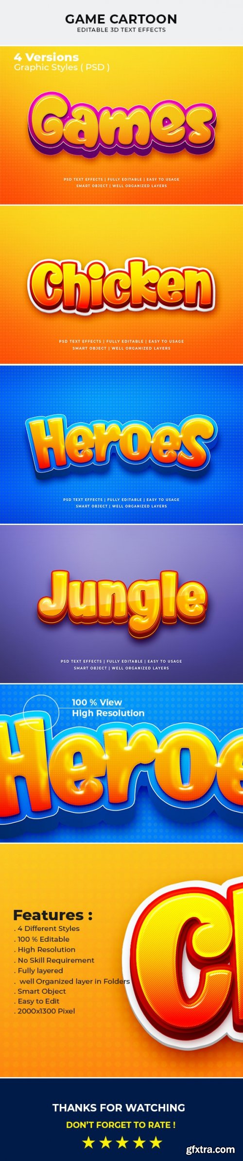 GraphicRiver - Game Cartoon 3d Text Effect Mockup 26635935