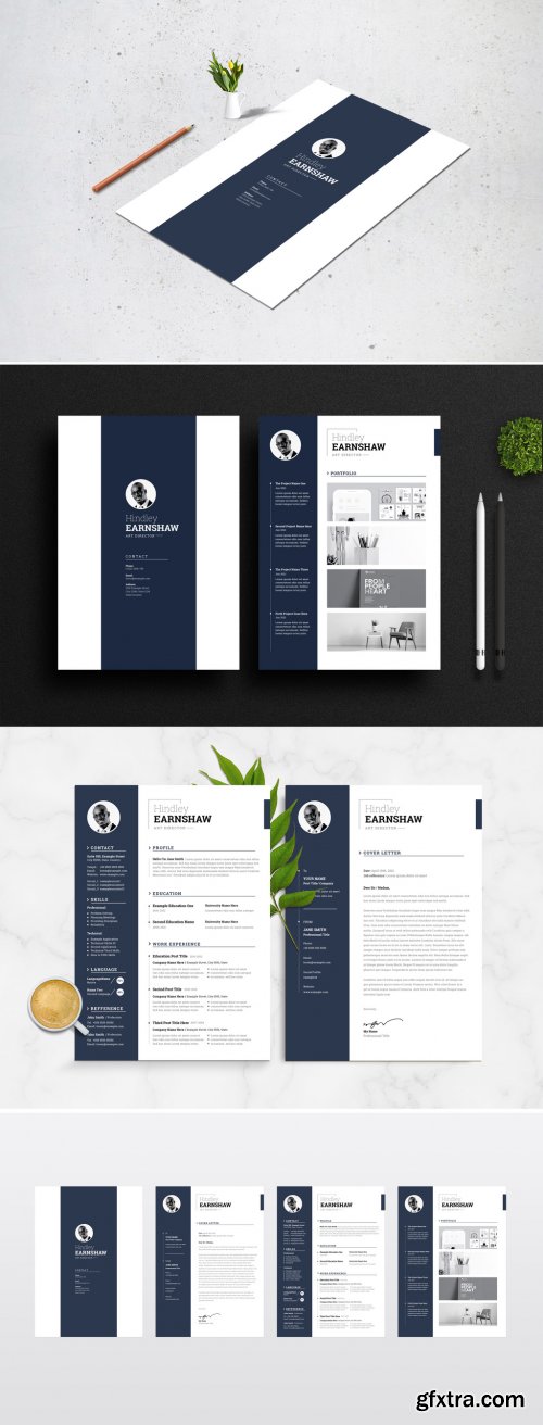 Resume and Coverletter Layout with Turquoise Accents 