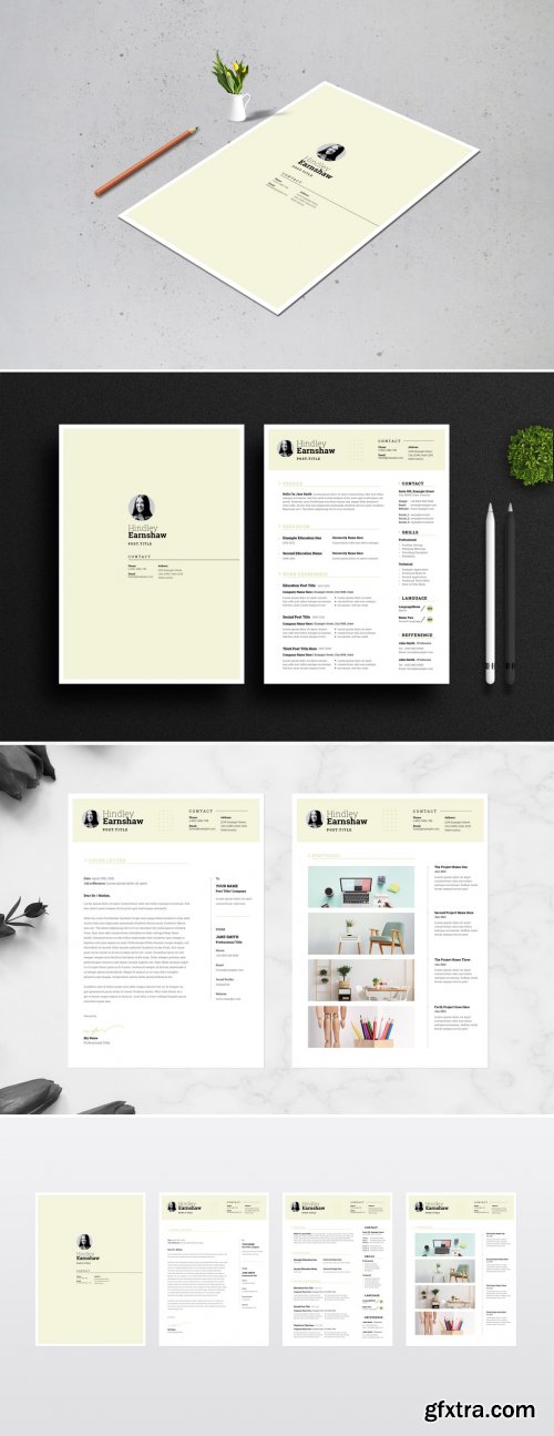 Resume and Coverletter Layout with Turquoise Accents 