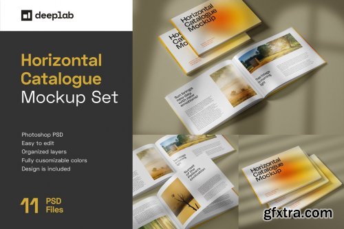 CreativeMarket - Horizontal Catalogue and Magazine Mockup Set 4979491