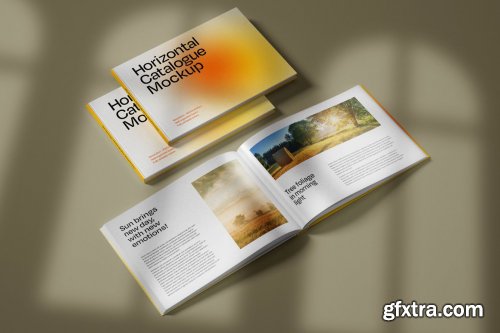 CreativeMarket - Horizontal Catalogue and Magazine Mockup Set 4979491