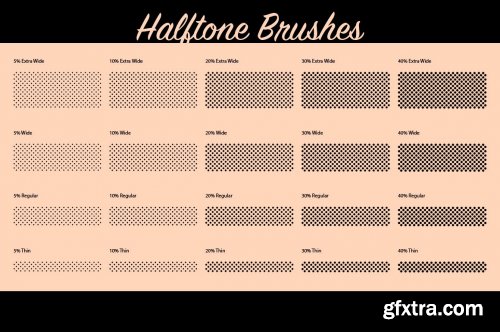 CreativeMarket - Heartfelt Halftone Vector Brushes 3445182