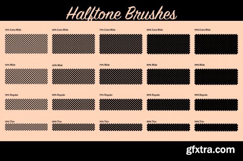 CreativeMarket - Heartfelt Halftone Vector Brushes 3445182