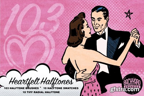 CreativeMarket - Heartfelt Halftone Vector Brushes 3445182