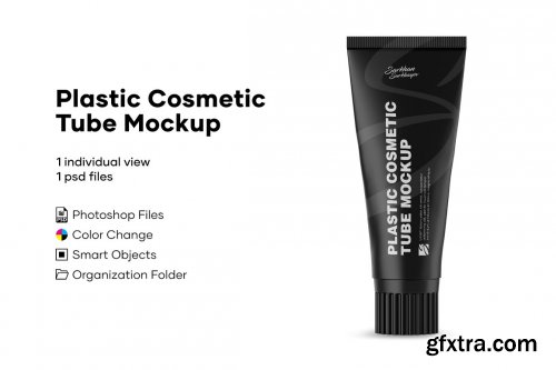 CreativeMarket - Matte Plastic Cosmetic Tube Mockup 4963528