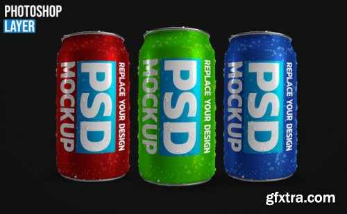 Aluminum soda can mockup