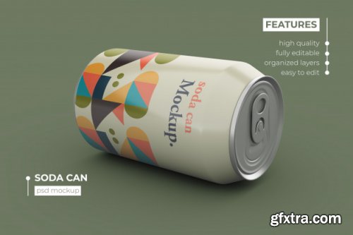 20 Realistic thin metallic soda can mockups design