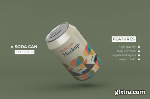 20 Realistic thin metallic soda can mockups design