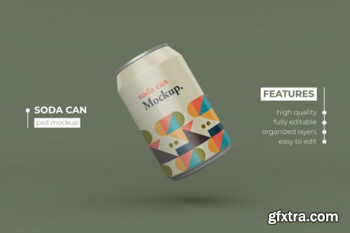 20 Realistic thin metallic soda can mockups design