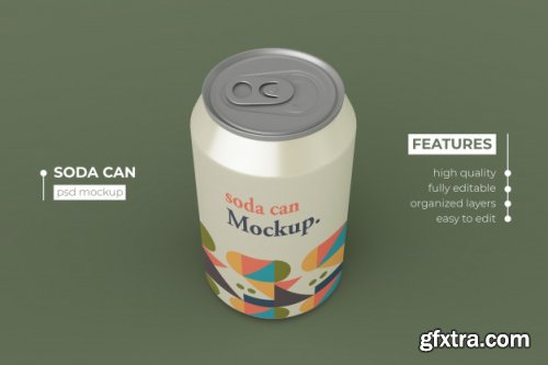 20 Realistic thin metallic soda can mockups design