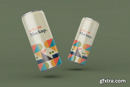 20 Realistic thin metallic soda can mockups design