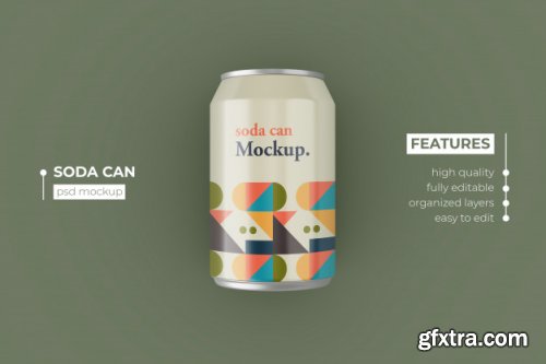 20 Realistic thin metallic soda can mockups design