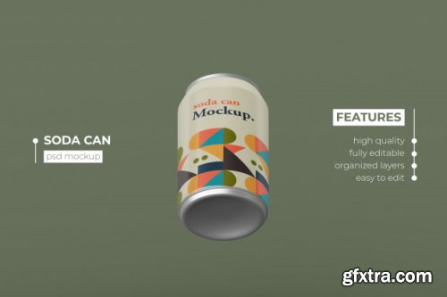 20 Realistic thin metallic soda can mockups design