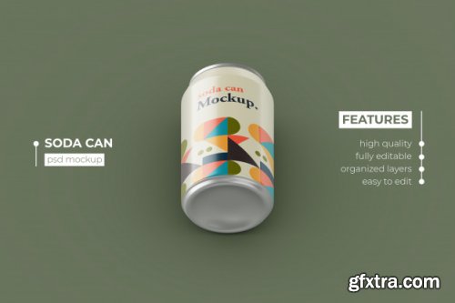 20 Realistic thin metallic soda can mockups design