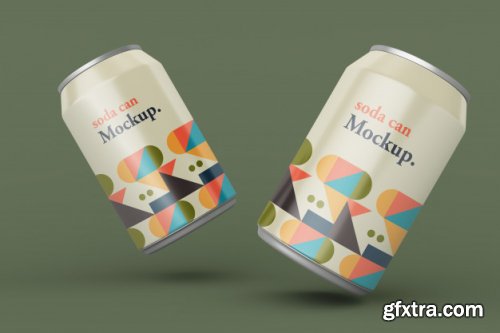 20 Realistic thin metallic soda can mockups design