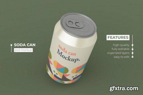 20 Realistic thin metallic soda can mockups design