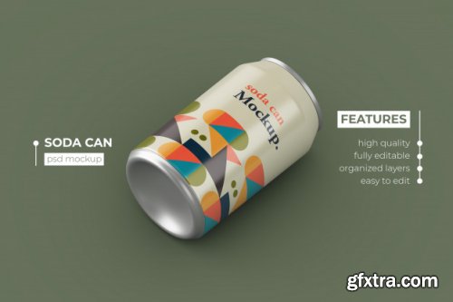 20 Realistic thin metallic soda can mockups design