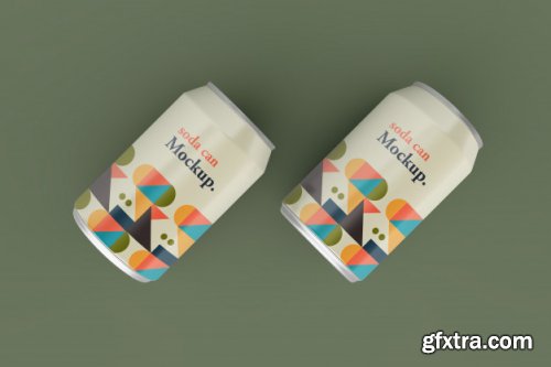 20 Realistic thin metallic soda can mockups design