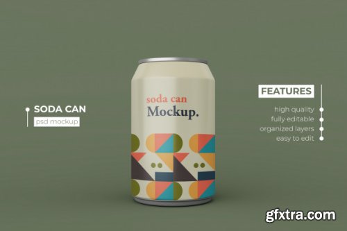 20 Realistic thin metallic soda can mockups design