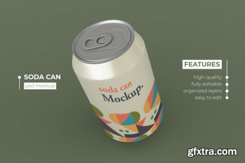 20 Realistic thin metallic soda can mockups design