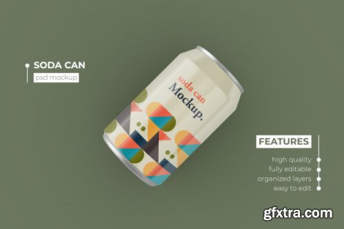 20 Realistic thin metallic soda can mockups design