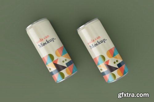 20 Realistic thin metallic soda can mockups design