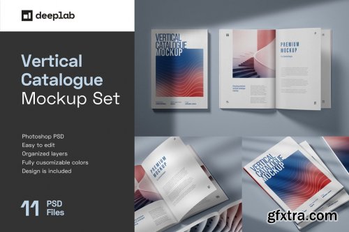 CreativeMarket - Vertical Catalogue, Magazine Mockup 4995472