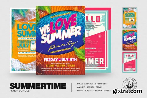 CreativeMarket - Summertime Flyer Bundle V3 4980427