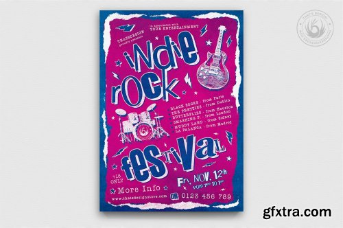 CreativeMarket - Indie Rock Flyer Bundle V3 4653026