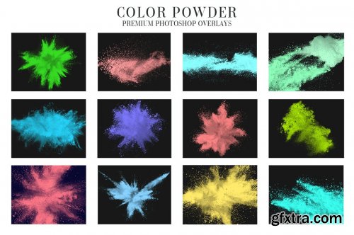 CreativeMarket - Color Powder Overlays Photoshop 4935360