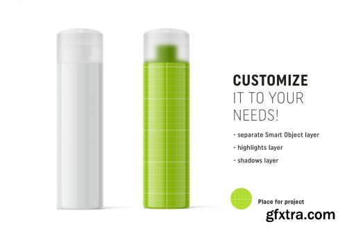 CreativeMarket - Glossy cosmetic bottle mockup 4850655