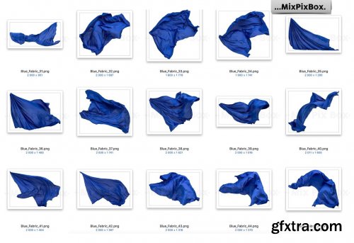 CreativeMarket - Blue Flying Fabric Overlays 5013308