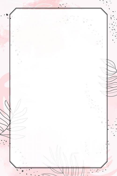 Pink rectangle watercolor frame vector - 1222748