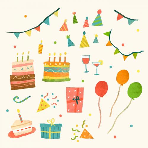 Party doodle celebration design vector - 1222850