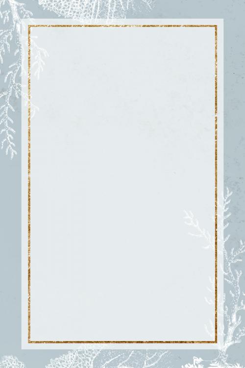 Blank golden coral rectangle frame vector - 1223281