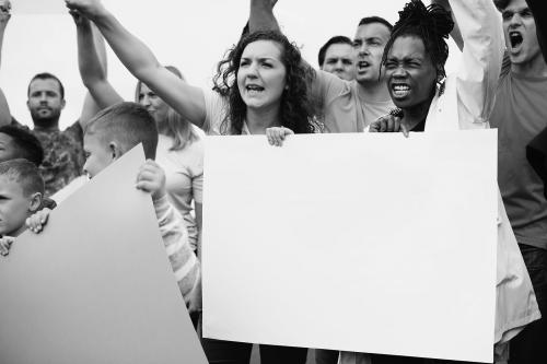 Group of angry activists is protesting - 525794