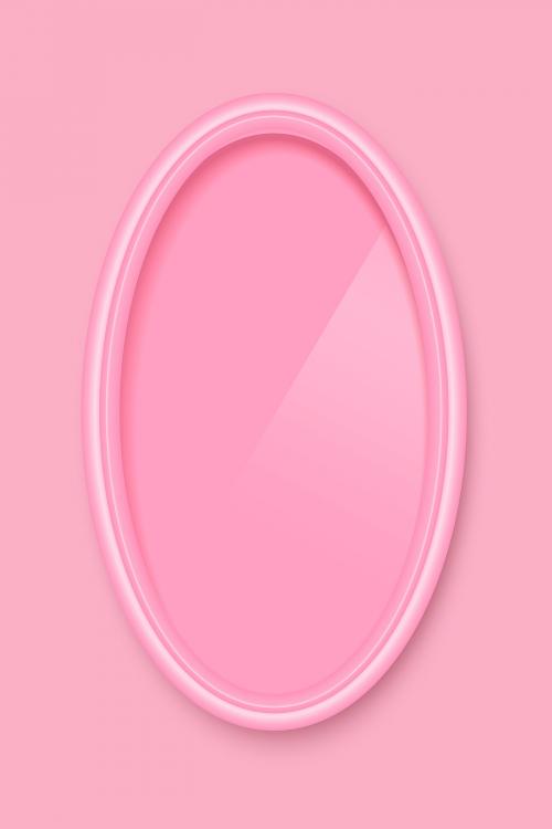 Oval pink frame on a pink background vector - 1223666