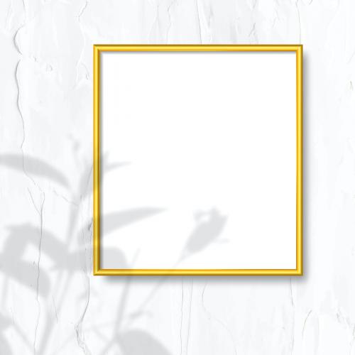 Golden frame on a wall vector - 1223670