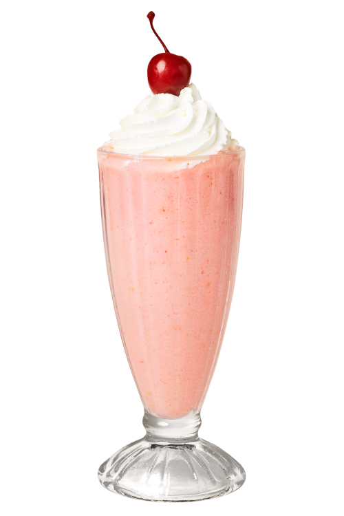 Strawberry milkshake with a maraschino cherry on top transparent png - 2280508